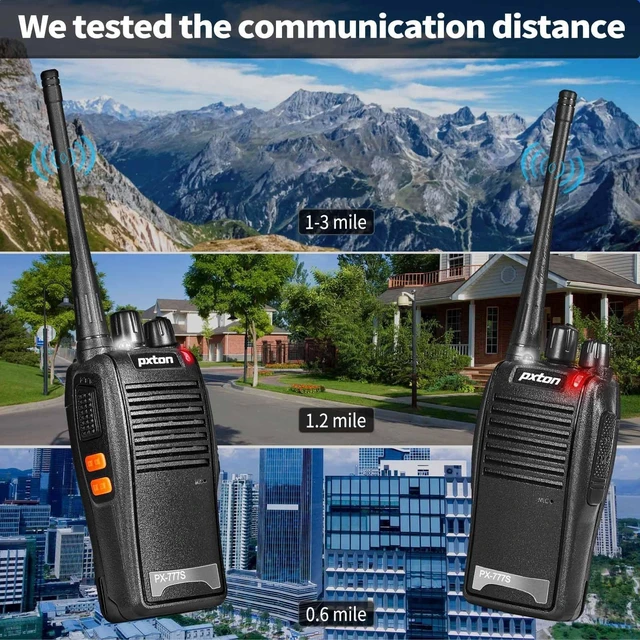 Alt view image 9 of 10 - pxton 777S 10 Pack walkie talkies Rechargeable Long Range for Adults with Earpieces and Li-ion Battery,Two Way radios has VOX/TOT/Emergency Alarm/Battery Low Alert/Flashlight/Scan Function