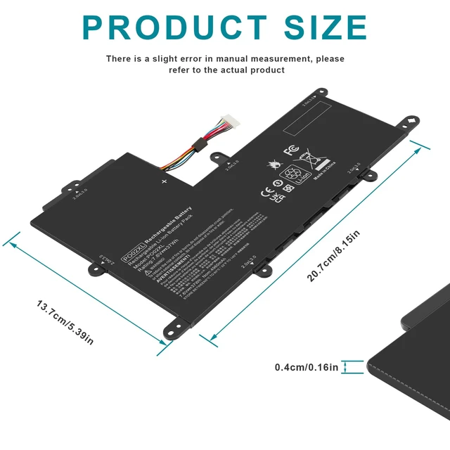 Alt view image 2 of 7 - PO02XL 824560-005 TPN-Q166 Laptop Battery for HP Stream 11-R 11-R014WM 11-R010NR 11-Y 11-AH 11-AK 11-AH011WM 11-ah0xx, Pro G2 G3 G4 G5 P002XL 823908-1C1 824536-850 HSTNN-IB7G HSTNN-DB7G 823908-2C1