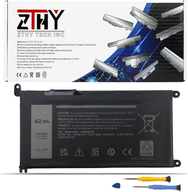 Main image of ZTHY 42Wh JPFMR Battery Replacement for Dell Chromebook 3400 3100 2-in-1 | Chromebook 5488 5493 5593 Laptop P101G P101G001 P29T P29T001 0JPFMR 07GDY 16DPH 65N6H 7T0D3 7MT0R DN33X Battery 11.4V 3-Cell