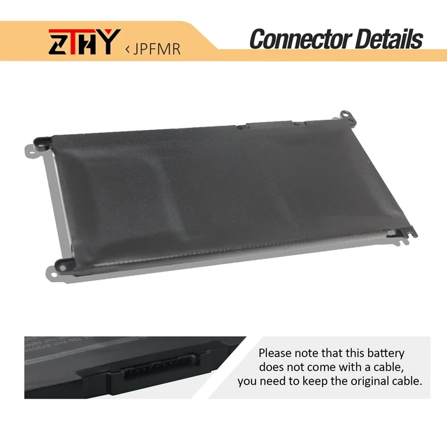 Alt view image 6 of 7 - ZTHY 42Wh JPFMR Battery Replacement for Dell Chromebook 3400 3100 2-in-1 | Chromebook 5488 5493 5593 Laptop P101G P101G001 P29T P29T001 0JPFMR 07GDY 16DPH 65N6H 7T0D3 7MT0R DN33X Battery 11.4V 3-Cell