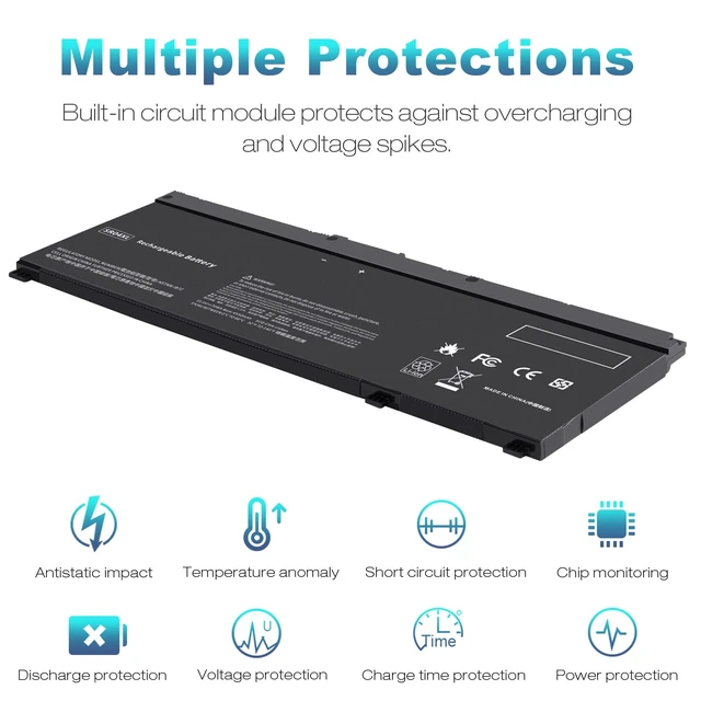 Alt view image 2 of 7 - Futurebatt SR04XL Laptop Battery Compatible with HP Omen 15-DC Series, Replacement for SR03XL, 917724-855, HSTNN-DB7W, 15-DC0051NR, 15-DC1088NR, 15-CE019DX, 15-CX0056WM15-CE020A