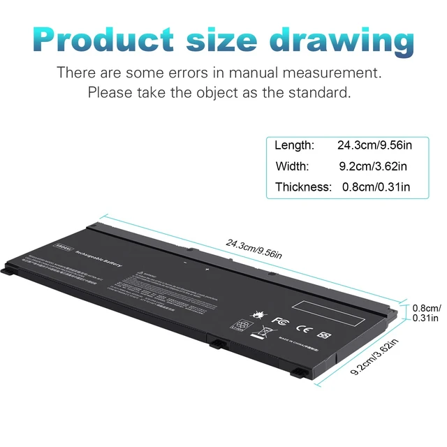 Alt view image 3 of 7 - Futurebatt SR04XL Laptop Battery Compatible with HP Omen 15-DC Series, Replacement for SR03XL, 917724-855, HSTNN-DB7W, 15-DC0051NR, 15-DC1088NR, 15-CE019DX, 15-CX0056WM15-CE020A