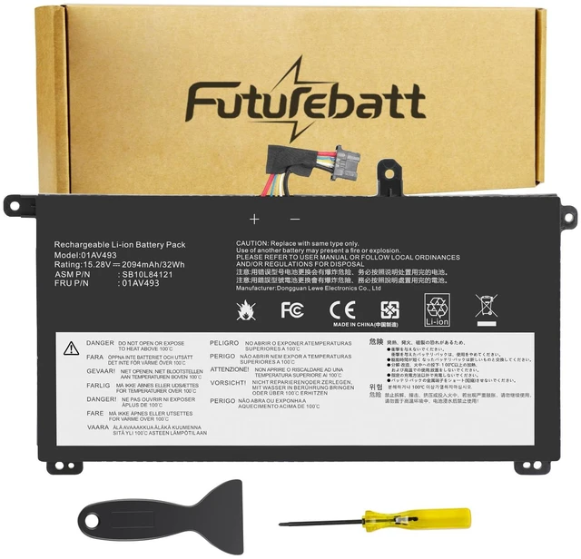 Main image of Futurebatt 00UR891 01AV493 SB10L84122 Laptop Battery Replacement for Lenovo ThinkPad T570 T580 P51S P52S Series 00UR890 00UR892 SB10L84121 SB10L84122 SB10L84123