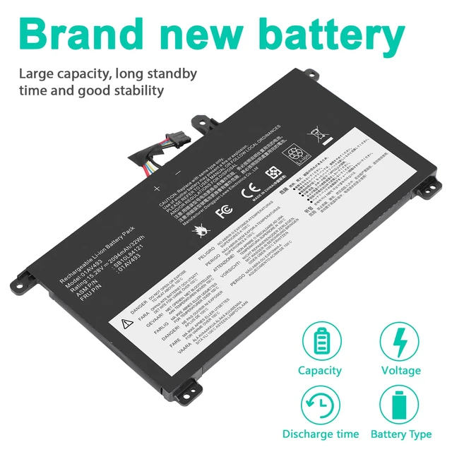 Alt view image 2 of 6 - Futurebatt 00UR891 01AV493 SB10L84122 Laptop Battery Replacement for Lenovo ThinkPad T570 T580 P51S P52S Series 00UR890 00UR892 SB10L84121 SB10L84122 SB10L84123