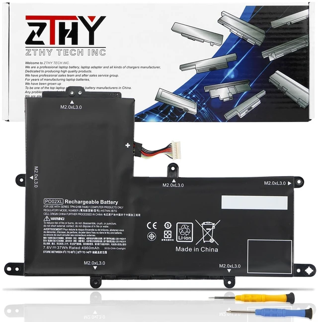 Main image of ZTHY PO02XL Laptop Battery Compatible with HP Stream 11 Pro G3 G4 G4 EE G5 | 11-R 11-R014WM 11-R010NR 11-Y 11-AH 11-AK 11-Y001LA 11-AH011WM 11-AK0001NF Pavilion 11M-AP 11M-AP000 824560-005 7.6V 37Wh