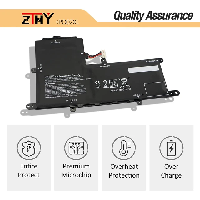 Alt view image 5 of 7 - ZTHY PO02XL Laptop Battery Compatible with HP Stream 11 Pro G3 G4 G4 EE G5 | 11-R 11-R014WM 11-R010NR 11-Y 11-AH 11-AK 11-Y001LA 11-AH011WM 11-AK0001NF Pavilion 11M-AP 11M-AP000 824560-005 7.6V 37Wh
