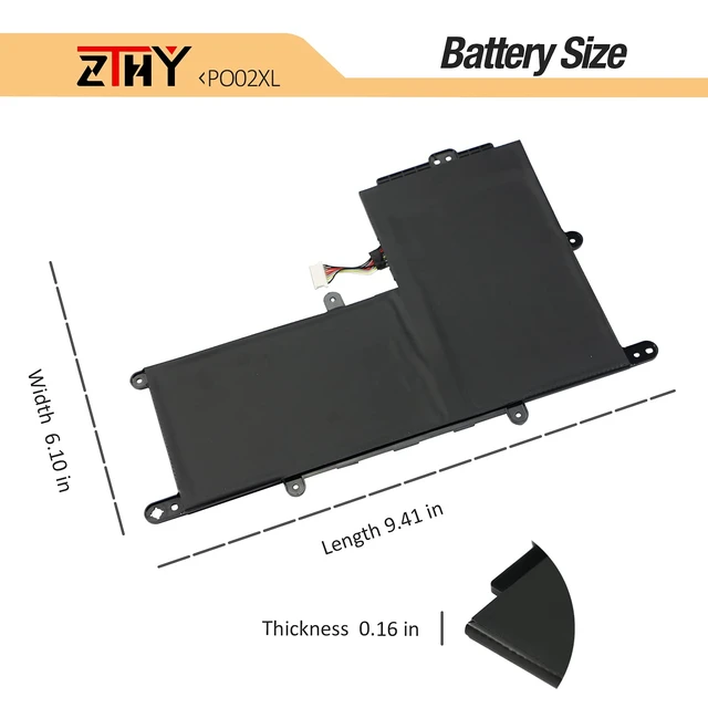 Alt view image 7 of 7 - ZTHY PO02XL Laptop Battery Compatible with HP Stream 11 Pro G3 G4 G4 EE G5 | 11-R 11-R014WM 11-R010NR 11-Y 11-AH 11-AK 11-Y001LA 11-AH011WM 11-AK0001NF Pavilion 11M-AP 11M-AP000 824560-005 7.6V 37Wh