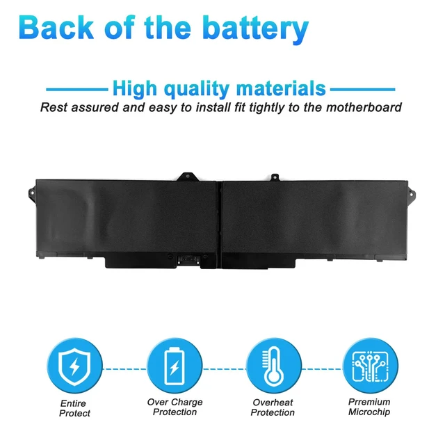 Alt view image 5 of 7 - BOWEIRUI 9JRV0 Laptop Battery for Dell Alienware M18 R1 R2 M17 R5 AMD | for Dell Precision 3561 3571 3581 Latitude 5521 5531 5421 5431 Series 05RGW 005RGW 53XP7 053XP7 11.4V 97Wh 8071mAh