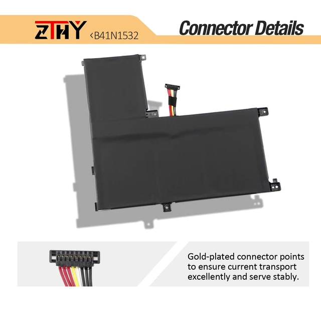 Alt view image 4 of 7 - B41N1532 Laptop Battery Replacement for Asus Q504U Q504UA Q504UAK Q534UA | Zenbook Flip UX560 UX560UA UX560UAK UX560UA-FZ014T UX560UQ-FJ051T Q504UA-BBI5T12 BHI5T13 BHI7T21 B41BK25 B41Bl95 15.2V 50Wh