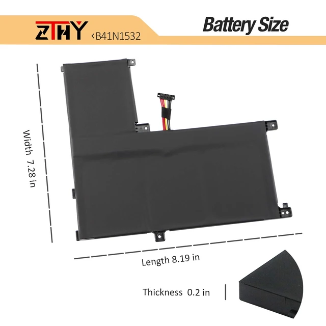 Alt view image 6 of 7 - B41N1532 Laptop Battery Replacement for Asus Q504U Q504UA Q504UAK Q534UA | Zenbook Flip UX560 UX560UA UX560UAK UX560UA-FZ014T UX560UQ-FJ051T Q504UA-BBI5T12 BHI5T13 BHI7T21 B41BK25 B41Bl95 15.2V 50Wh