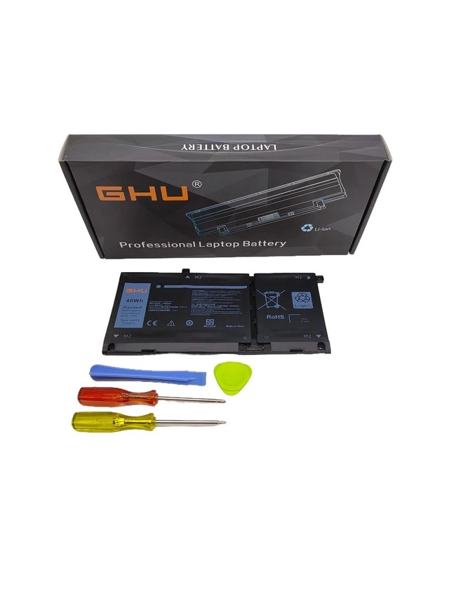 Alt view image 2 of 7 - GHU JK6Y6 Laptop Battery 40Wh Replacement for Dell Latitude 3410 3510 3120 3140, Vostro 5300 5301 5401 5501, Inspiron 5300 5401 5402 5406 5408 5508 5509 7405, Compatible with C5KG6 CF5RH H5CKD