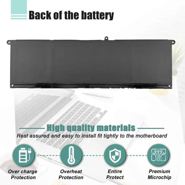 Alt view image 5 of 7 - TN70C Laptop Battery for Dell Latitude 3320 3420 3520 Series V6W33 0WV3K8 | for Dell Inspiron 3510 3511 3515 5310 5410 5415 5510; Inspiron 7415 2in1; 14 Plus 7420 7430; Vostro 3510 3511 5410 Series