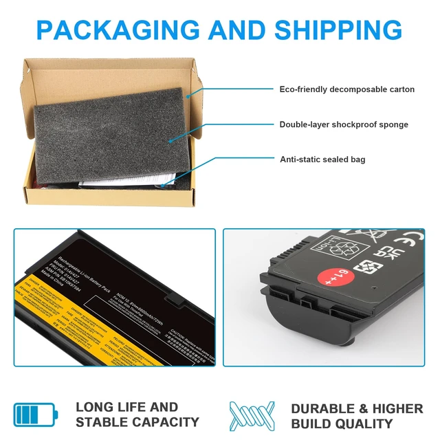 Alt view image 6 of 7 - TREE.NB 72Wh 61++ 01AV427 01AV425 Battery for Lenovo ThinkPad T480 T470 P51S P52S T570 T580 A485 A475 TP25 Series 4X50M08812 01AV427 01AV425 01AV422 01AV492 01AV490 10.8V 72Wh 6600mAh 6-Cell