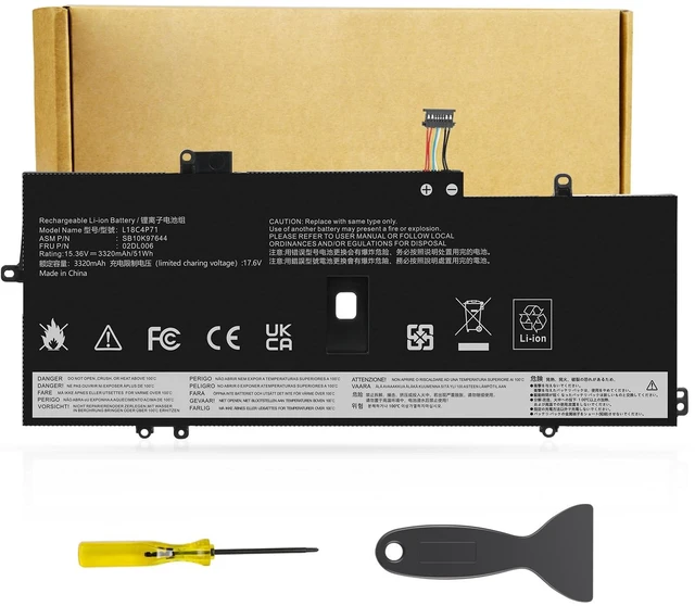 Main image of L18C4P71 L18M4P72 Battery Replacement for Lenovo Thinkpad X1 Carbon 7th Gen, X1 Carbon 8th Gen,ThinkPad X1 Yoga 4th/5th Gen Series 02DL004 02DL005 02DL006 L18L4P71 SB10K97644 SB10K97642 SB10K97643