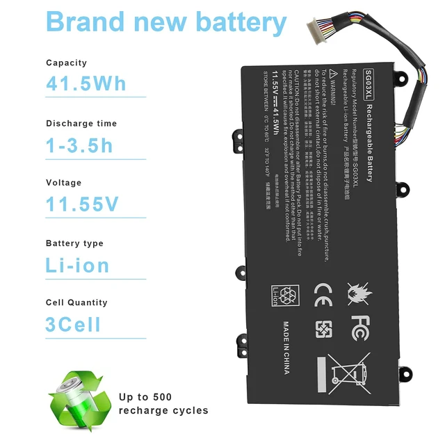 Alt view image 2 of 7 - SG03XL Laptop Battery for HP Envy M7-U109DX M7-U009DX 17t-U000 17-U011NR 17-U163CL 17-U177CL 849048-421 849049-421 849314-850 849315-850 849314-856 HSTNN-LB7F HSTNN-LB7E TPN-I126 HSTNN-LB7E HSTNN-LB7F