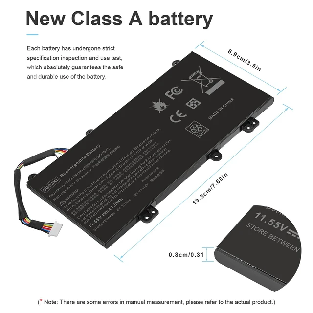 Alt view image 3 of 7 - SG03XL Laptop Battery for HP Envy M7-U109DX M7-U009DX 17t-U000 17-U011NR 17-U163CL 17-U177CL 849048-421 849049-421 849314-850 849315-850 849314-856 HSTNN-LB7F HSTNN-LB7E TPN-I126 HSTNN-LB7E HSTNN-LB7F