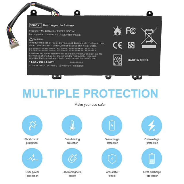 Alt view image 5 of 7 - SG03XL Laptop Battery for HP Envy M7-U109DX M7-U009DX 17t-U000 17-U011NR 17-U163CL 17-U177CL 849048-421 849049-421 849314-850 849315-850 849314-856 HSTNN-LB7F HSTNN-LB7E TPN-I126 HSTNN-LB7E HSTNN-LB7F