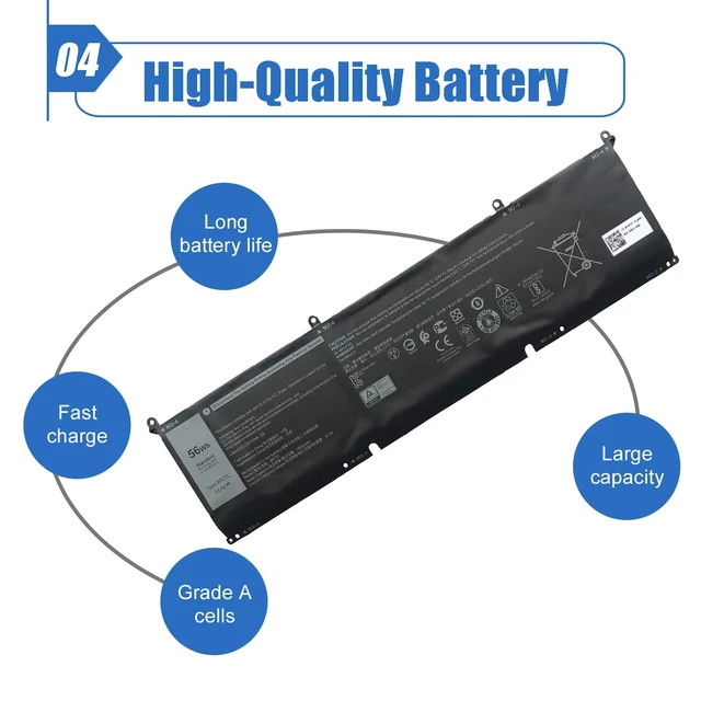 Alt view image 5 of 6 - Dentsing 56Wh 8FCTC Laptop Battery Compatible with DELL XPS 15 9500 XPS 15 9500-R1505S -R1845S -R1845TS -R1945TS Series Notebook 3ICP7/73/64 DVG8M P8P1P 11.4V 4650mAh