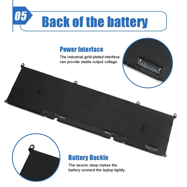 Alt view image 6 of 6 - Dentsing 56Wh 8FCTC Laptop Battery Compatible with DELL XPS 15 9500 XPS 15 9500-R1505S -R1845S -R1845TS -R1945TS Series Notebook 3ICP7/73/64 DVG8M P8P1P 11.4V 4650mAh