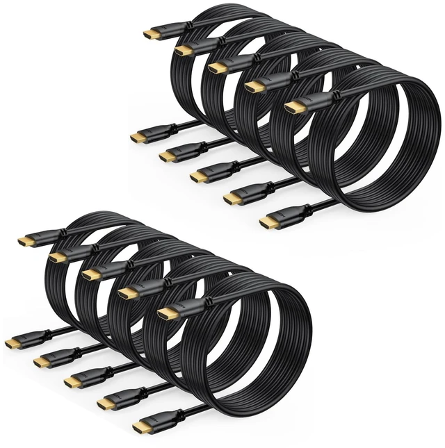 Main image of UVOOI 4K HDMI Cable 6FT 10-Pack,HDMI to HDMI Cable High Speed HDMI 2.0 Cord | 4K@60Hz, 2K 1440P@144Hz, 1080P, 18Gbps, 48 bit, HDCP 2.2, HDR, 3D, ARC & Ethernet for HDTV, Laptop, Monitor, PS5, PS4