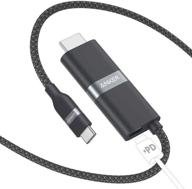 Main image of Anker Nano USB C to HDMI Cable Adapter, 140W PD Fast Charging, 4K@60Hz | Sustainable Advanced Shielding, Thunderbolt 5/4/3 Compatible, for MacBook, iPhone, HD TV, (6ft, Black)