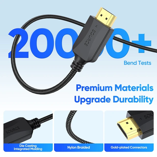 Alt view image 6 of 7 - HDMI Cable 6.6FT 10-Pack, 4K High Speed HDMI 2.0 Cable ARC Shielded Braided | Pure Copper with 4K ARC HDR 3D & CL3 Rated, for Soundbar, Laptop, Monitor, PS5, PS4, Xbox, Fire TV, Blu-Ray Player