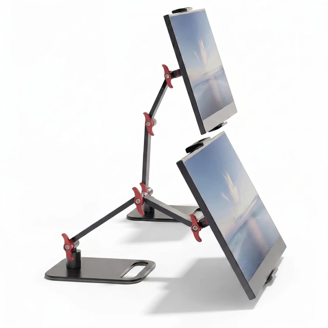 Main image of Upgrade Portable Monitor Stand Tool-Free Adjustment Tablet Holder | Vertical Portable Monitor Holder for 15.6 17.3 18.5 Inch Screen, Ergonomic Travel Monitor Mount, Tablet Stand for iPad 12.9