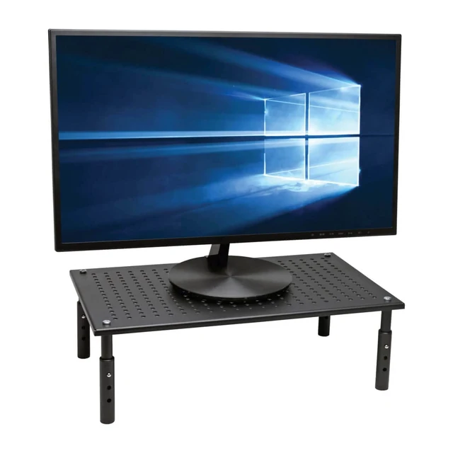 Alt view image 2 of 7 - Tripp Lite Computer Monitor Stand, Adjustable Height, 18 x 11 in., Metal, Black (MR1812M)