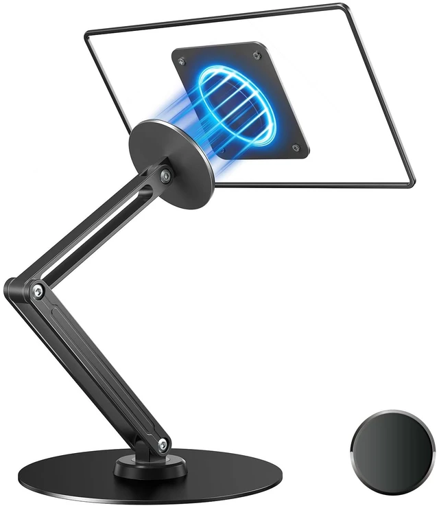 Main image of UPERFECT Magnetic VESA Stand, Adjustable Aluminum Arm for Portable Monitor | Magnetic Upgrade, 75×75mm VESA Mount, Adhesive Metal Plates, 360° Swivel Base, Supports 1019" Screens Up to 4.4 lbs