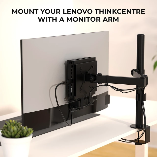 Alt view image 2 of 7 - HumanCentric VESA Mount for Lenovo ThinkCentre Tiny - Behind Monitor | Fits M90q Gen2, M80q Gen3, M90q Gen3, M70q Gen2, ThinkStation P3 Tiny, M60e, M75q Gen2 & M70q