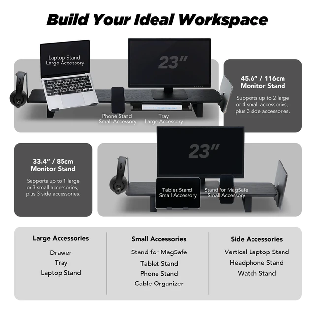 Alt view image 5 of 7 - ULTRARM Moodular Storage Drawer Add-On for Slide Rails, Do Not Use Alone | Accessory Only, Soft-Closing System, Hidden Storage, Felt Interior, Sturdy Steel Frame, Declutter Your Desk, Black, MSA-DR