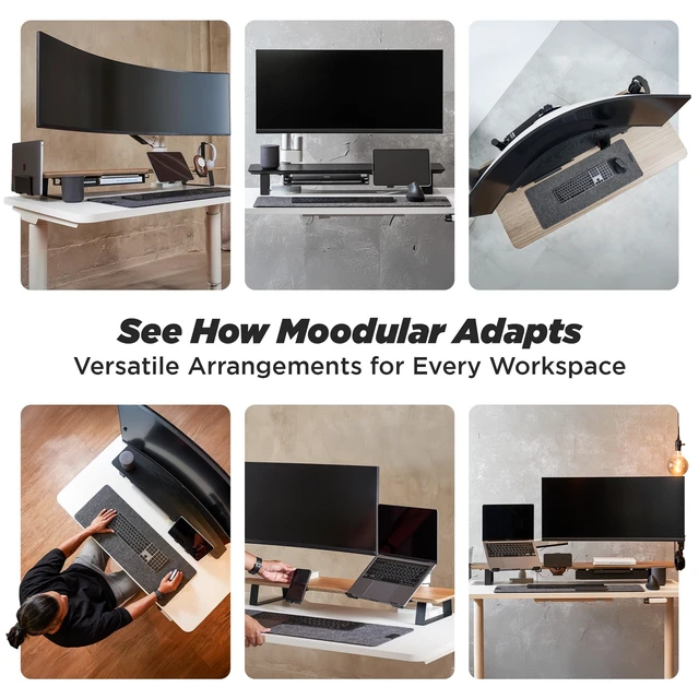 Alt view image 6 of 7 - ULTRARM Moodular Storage Drawer Add-On for Slide Rails, Do Not Use Alone | Accessory Only, Soft-Closing System, Hidden Storage, Felt Interior, Sturdy Steel Frame, Declutter Your Desk, Black, MSA-DR