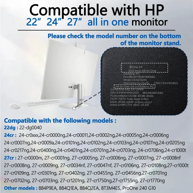 Alt view image 3 of 7 - 24-cr and 27-cr All in One PC VESA Adapter Compatible with HP All-in-One PC | (Fits 22-dg , 24-cr , 27-cr and more )75x75 to 100x100 VESA Mount Adapter Bracket