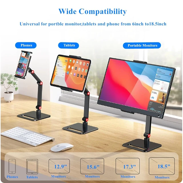 Alt view image 6 of 7 - Portable Monitor Holder for 6-18.5 inch Screen Desktop Monitor Tablet Stand | Portable Monitor Stand Foldable Expandable Holder for phones, tablet and Portable Monitors