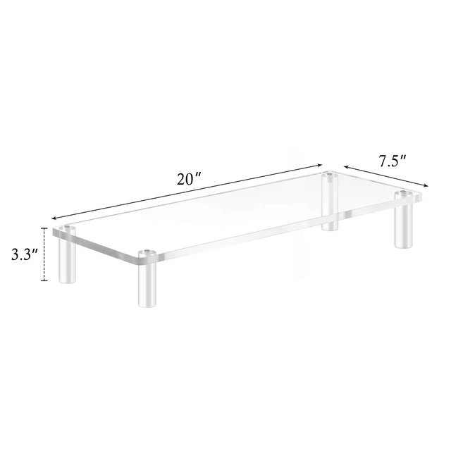 Alt view image 6 of 7 - YestBuy 20x7.5 Acrylic Monitor Stand Riser, Clear Computer Stand for Laptop, iMac, Pc, Printer, Desktop Ergonomic,Desk Riser Work from Home Accessories Office Supplies Platform Save Space