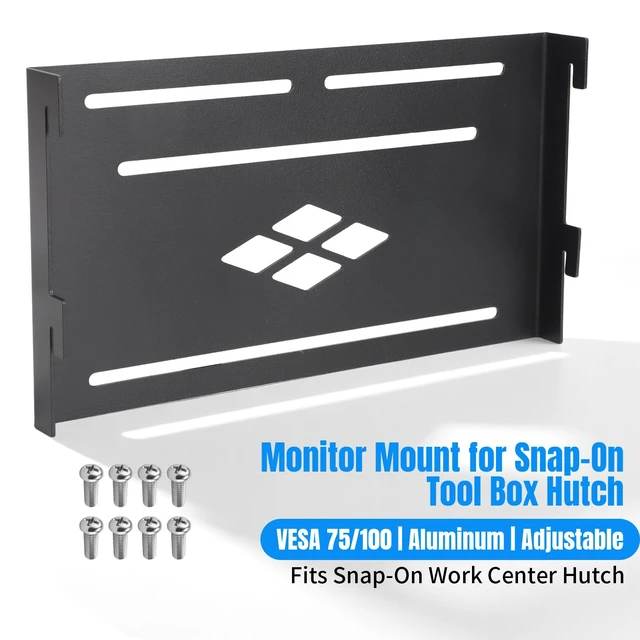 Alt view image 2 of 6 - AUTOVIC Monitor Mount for Snap-on Hutch VESA 75 100 Tool Box Work Center | Fits Snap-on Tool Hutch, for VESA 75 And 100, Aluminum Multi-Screen, Adjustable Design, Includes 4mm Screws
