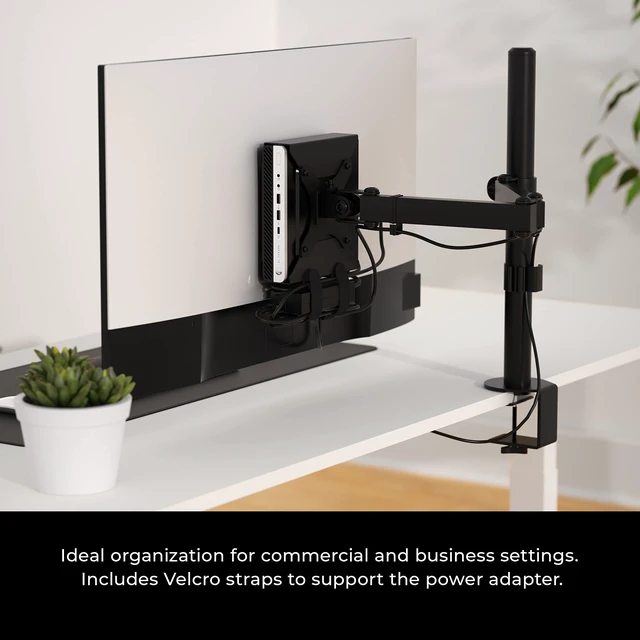 Alt view image 3 of 7 - HumanCentric VESA Mount Bracket for HP Desktop Mini, ProDesk & EliteDesk | Under Desk, Wall & Arm Mounting Kit with Power Adapter Holder. Fits HP Desktop Mini.