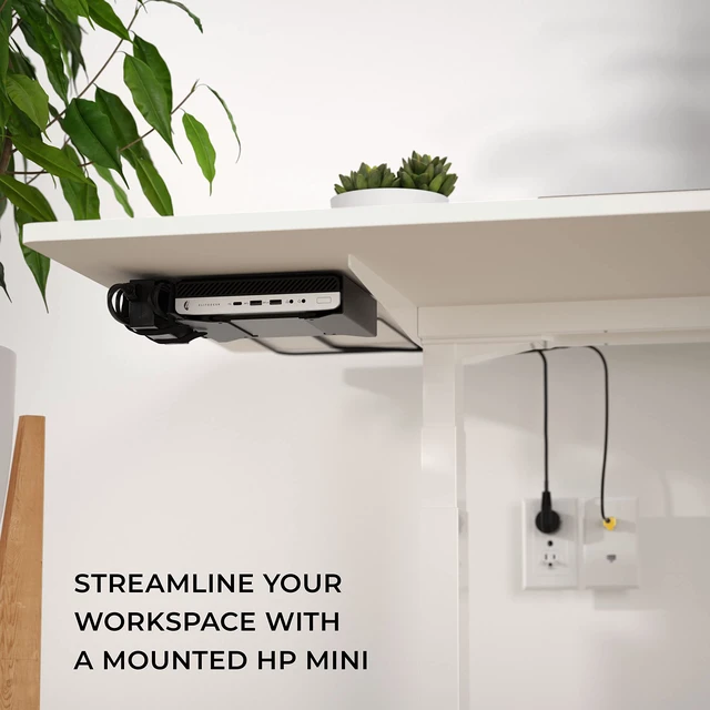 Alt view image 5 of 7 - HumanCentric VESA Mount Bracket for HP Desktop Mini, ProDesk & EliteDesk | Under Desk, Wall & Arm Mounting Kit with Power Adapter Holder. Fits HP Desktop Mini.