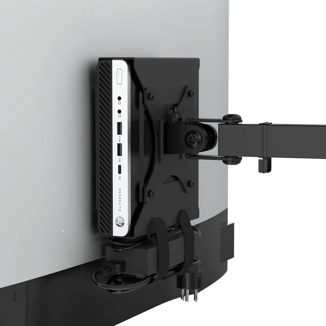 Alt view image 7 of 7 - HumanCentric VESA Mount Bracket for HP Desktop Mini, ProDesk & EliteDesk | Under Desk, Wall & Arm Mounting Kit with Power Adapter Holder. Fits HP Desktop Mini.
