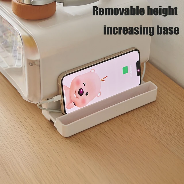 Alt view image 6 of 7 - WMM Monitor Stand Riser, Computer Monitor Stand with Drawer and Display Minifigures, Computer Desktop Stand with Lights, Removable Elevated Structure, Compatible with Computers, Desktops, and Laptops
