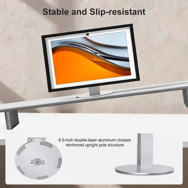 Alt view image 7 of 7 - UPERGO Stand for Echo Show 21 and 15,Elevates Your Device | 180° Tiltable, Anti-Slip Aluminum Base, 360° Rotatable, Fits Kitchen Counter & Desk, Easy Assembly