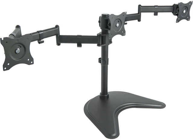 Main image of VIVO Triple Monitor Mount Fully Adjustable Desk Free Stand for 3 LCD Screens up to 24 inches STAND-V003P