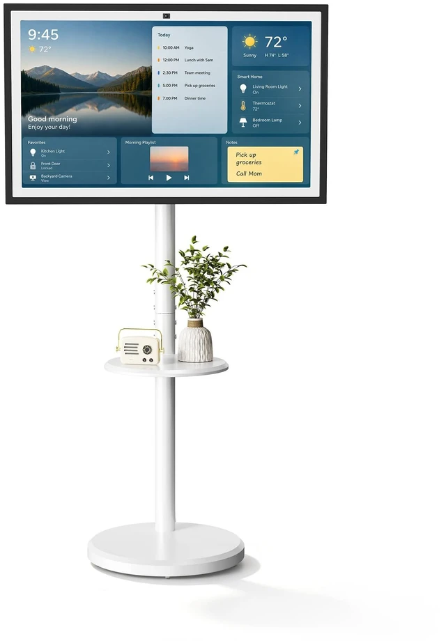 Main image of Floor Stand for Echo Show 21/15, Mobile Monitors Stand Up to 35 inch &33lbs | Universal Rolling Stand for Smart Displays,Storage Shelf, Stable Base with Hidden Wheels,Height Adjustable
