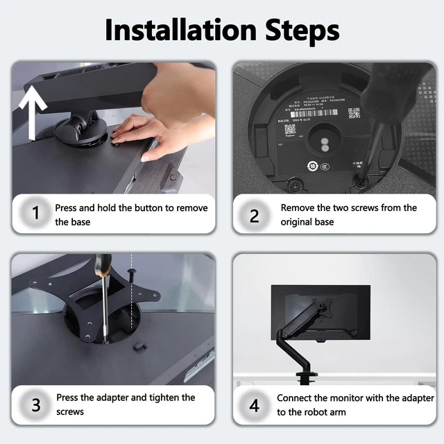 Alt view image 4 of 7 - PG32UCDM VESA Adapter Compatible with ASUS ROG Strix, Swift Serie Monitor | Fits XG27AQDMG,PG27AQDM,PG27AQDP,PG32UCDP,PG32UCDM,PG34WCDM)75x75 to 100x100 Wall Mount