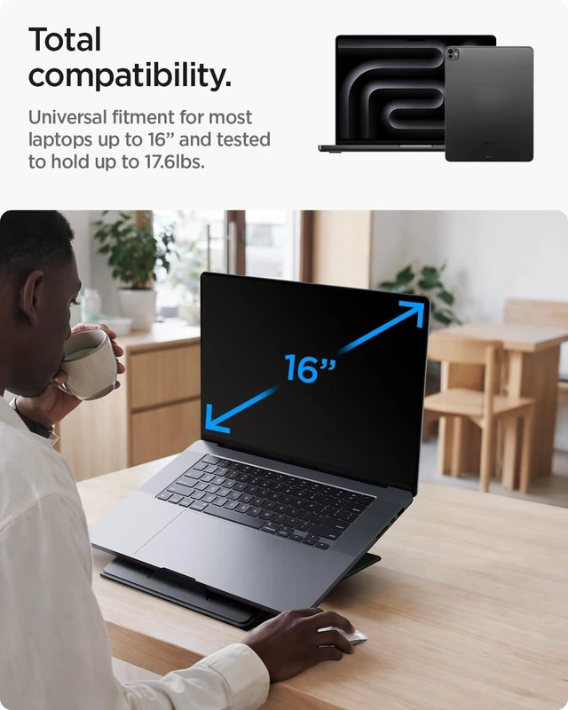 Alt view image 2 of 7 - Slim Fold Portable Standing Desk Laptop Stand Foldable Ergonomic Angle Lift Anti-Slip for MacBook Neo, MacBook Air, MacBook Pro 11"-16" and iPad/Air/Pro & More