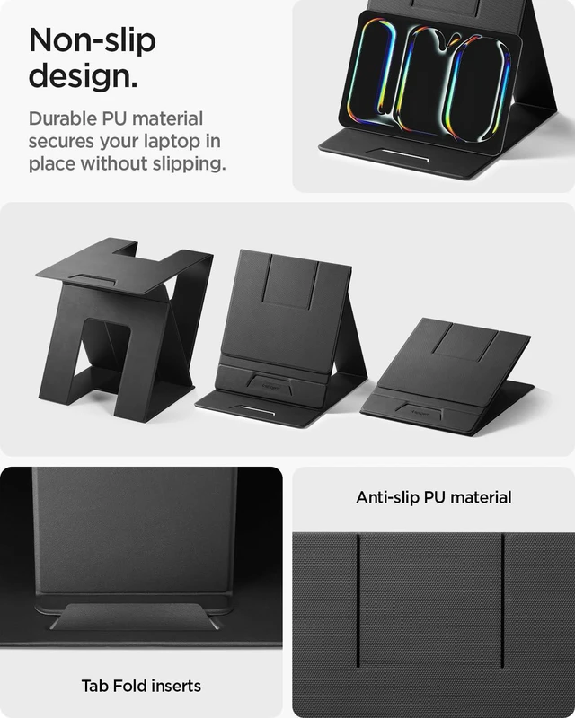 Alt view image 6 of 7 - Slim Fold Portable Standing Desk Laptop Stand Foldable Ergonomic Angle Lift Anti-Slip for MacBook Neo, MacBook Air, MacBook Pro 11"-16" and iPad/Air/Pro & More