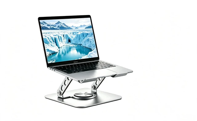 Main image of Spjyzeng Laptop Stand with 360° Rotating Heavy Base, Foldable Adjustable | Heavy Duty Weighted Base, Premium Aluminum Alloy, 360° Rotation, Multi-Angle Adjustment, for Laptop & Tablet