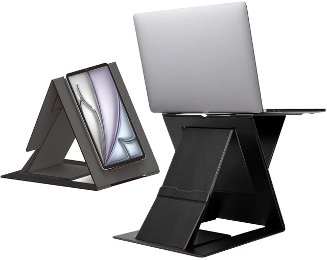 Main image of MOFT Folding Laptop Stand Lap Desk, Portable & Mini Computer Stand Laptop Desk for Travel and Home Office, Ergonomic Design with Adjustable Viewing Angles, Lightweight Computer Cooling Riser, Black
