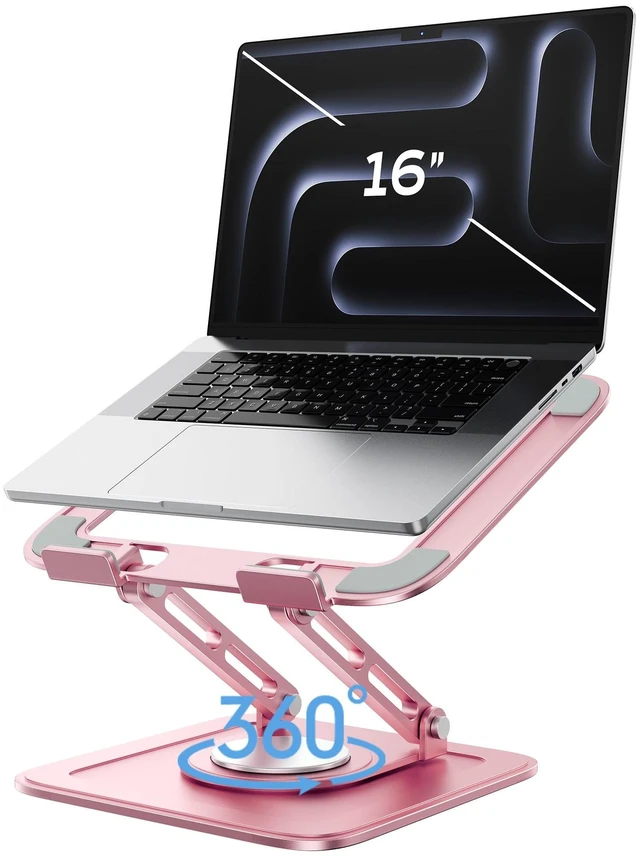 Main image of LOXP Adjustable Laptop Stand, Computer Stand with 360 Rotating Base | Ergonomic Laptop Riser Mount for Desk Foldable Protable Computer Desk Fits with MacBook Pro Air
