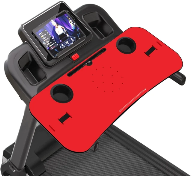 Main image of Universal Treadmill Desk Attachment Laptop Holder, Red | Ergonomic Platform Tray, Cup Tablet Holder, Cooling Holes Provide Good Ventilation, Laptop Stand for Treadmill